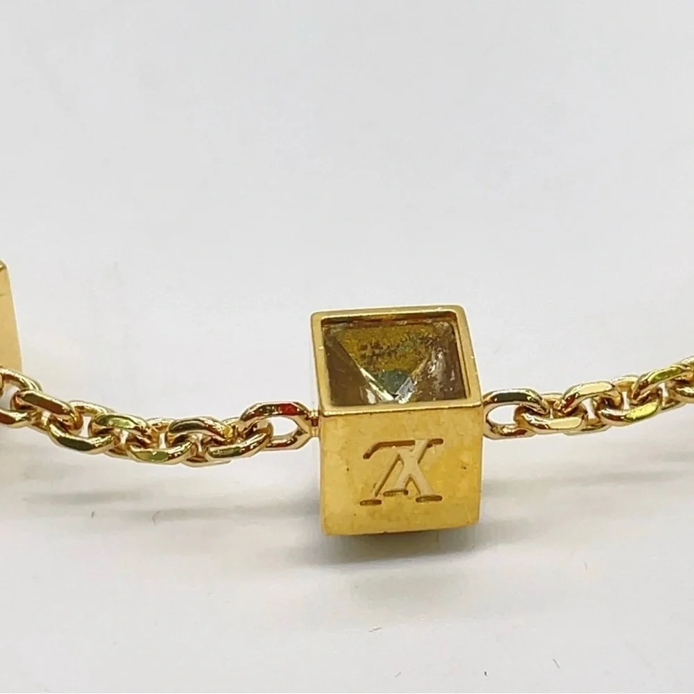 Louis Vuitton Collier Gamble Gold Purple Necklace